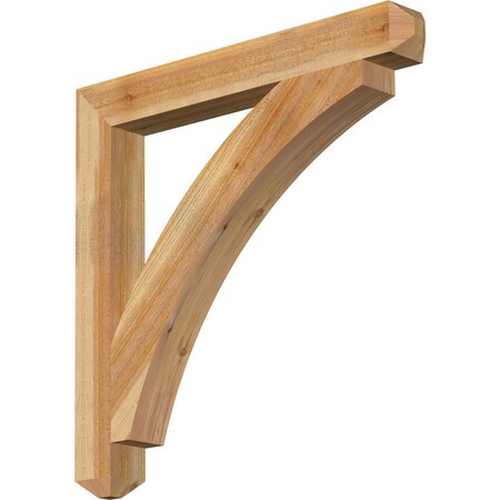 Ekena Millwork Thorton Craftsman Rough Sawn Bracket, Western Red Cedar, 4"W x 34"D x 34"H BKT04X34X34THR04RWR